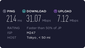 onevps SSR日本节点测速